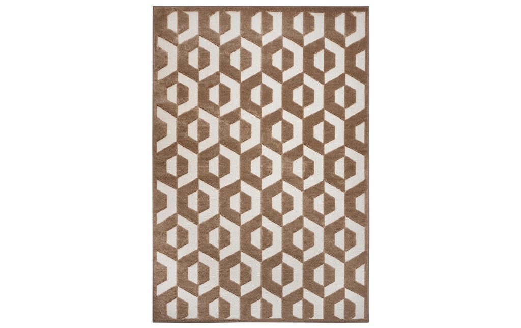 Hanse Home Tapis Iconic Hexa 133 cm x 190 cm, Brun/Blanc