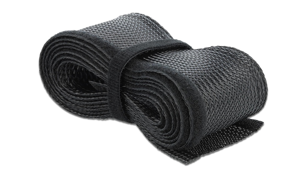 Delock Gaine de câble 10mx19mm fermeture à scratch Noir