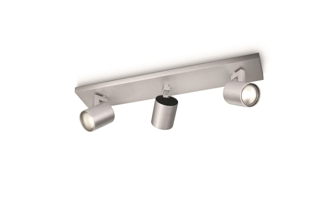 Philips Spot encastré Runner, 3 x GU10, 20 W, argenté