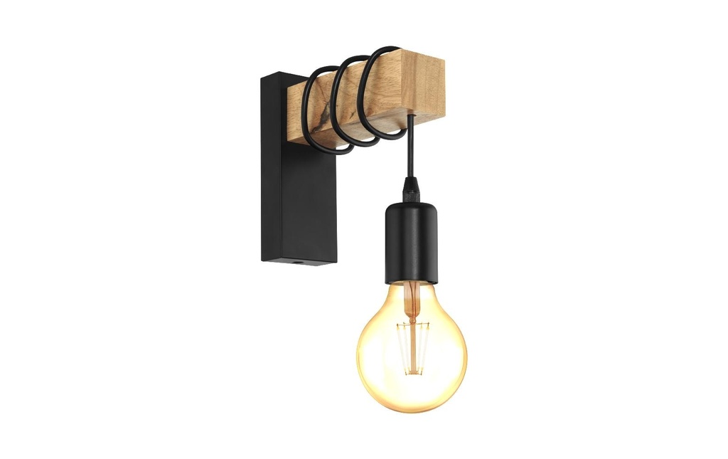 EGLO Leuchten Applique murale TOWNSHEND 1x E27 Noir