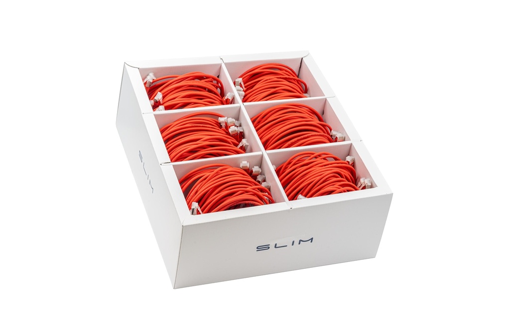 SLIM Câble patch slim RJ-45, Cat 6A, U/FTP, 1.5 m, Rouge, 60-Pack