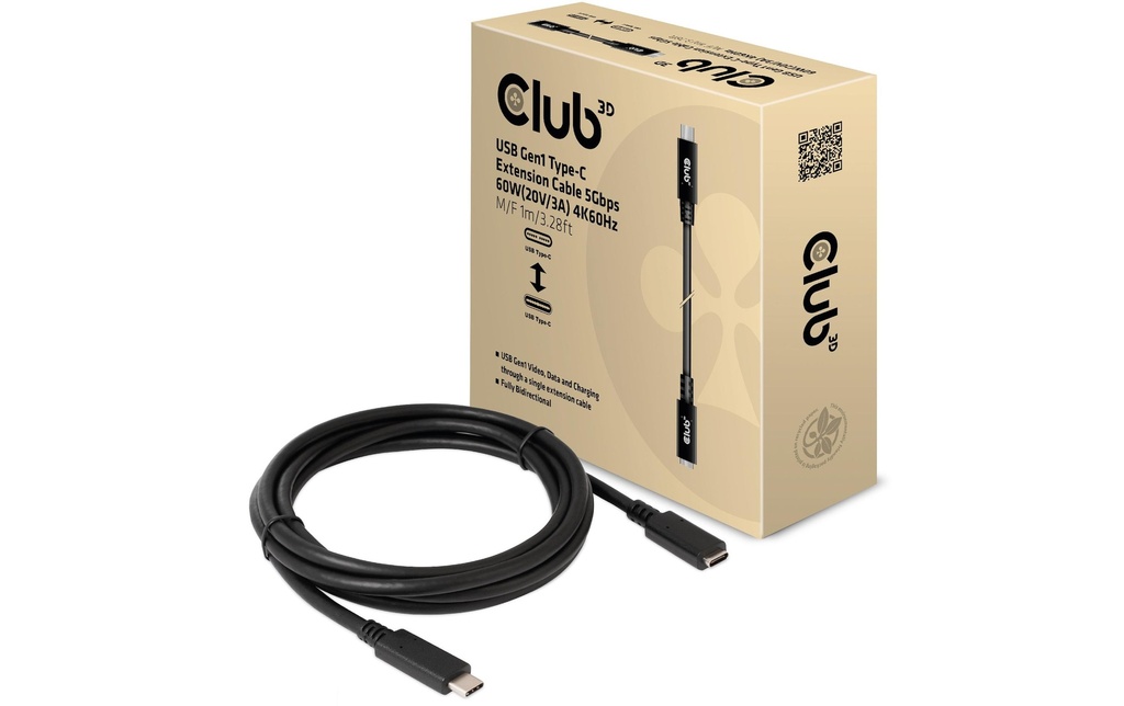 Club 3D Câble de prolongation USB 3.0 CAC-1531 USB-C - USB-C 1 m