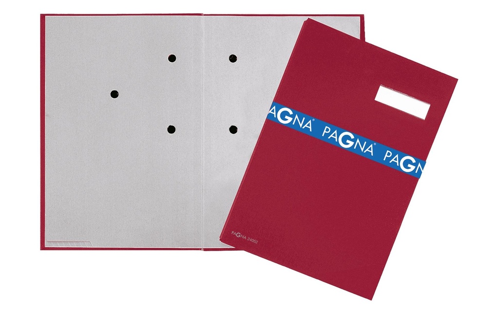 Pagna Dossier de signature Lin avec 5 compartiments, rouge