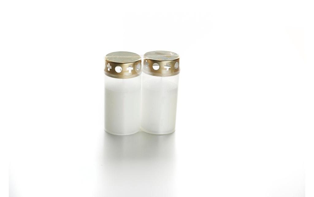 balthasar Bougie funéraire avec couvercle 2 pièces, Blanc