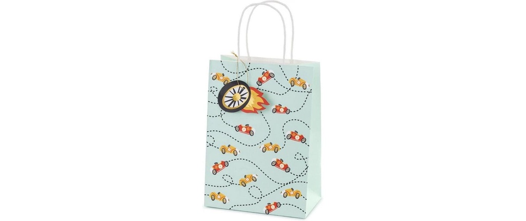 Partydeco Sac cadeau Voiture 10,5 x 18 x 25 cm
