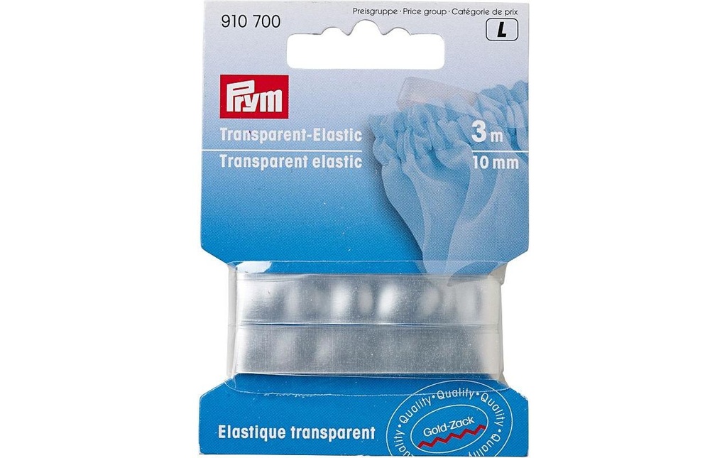 Prym Bande élastique Transparent, 3 m x 10 mm