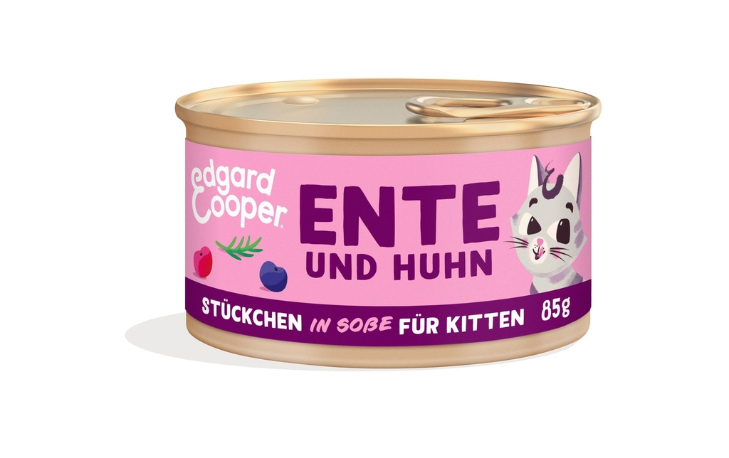 Edgard & Cooper Alimentation humide Kitten canard & poulet, 18 x 85g
