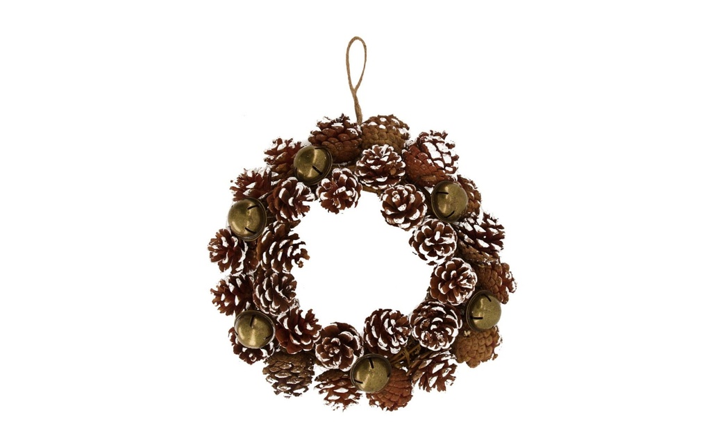 CHALET Attache Couronne de pommes de pin 28 x 10 cm