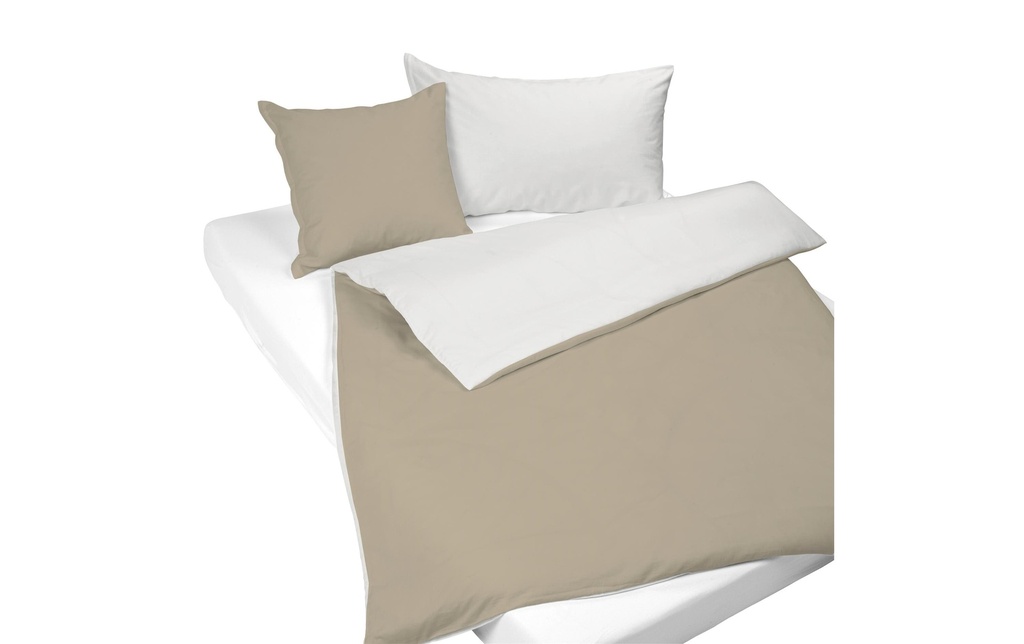 Nobilium Taie d’oreiller Mia 65 x 100 cm, Ivory/Taupe