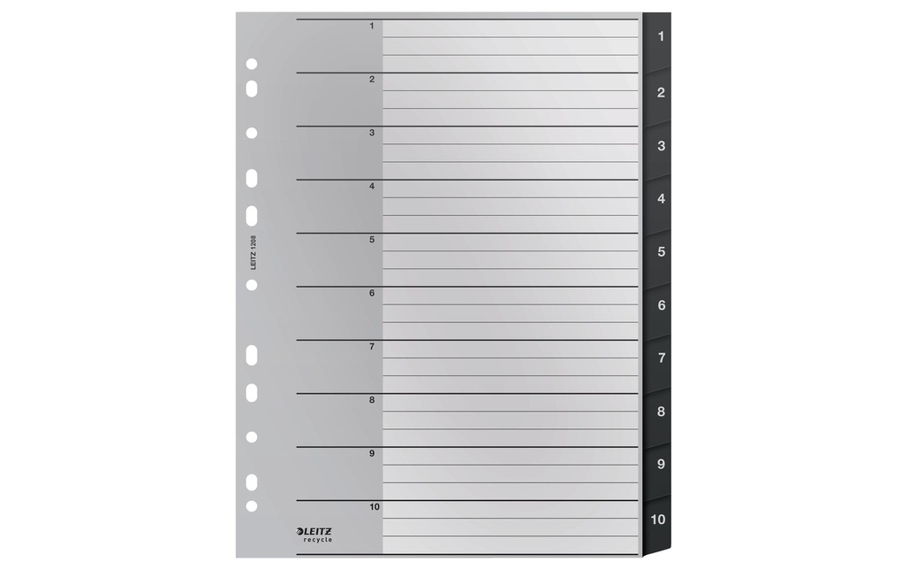 Leitz Registre Recycle 1-10, A4, 10 pièces