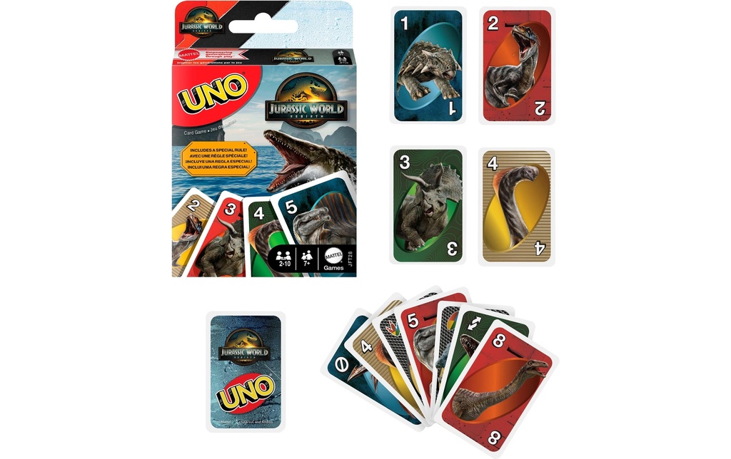 Mattel Spiele Jeux de cartes UNO Jurassic World 4