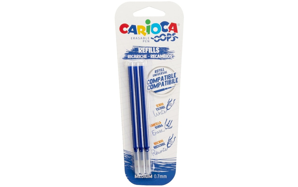 Carioca Mine de crayon Roller Oops Bleu, 3 pièces