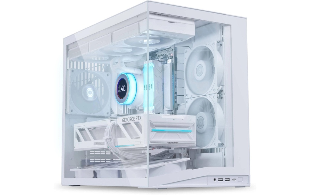Lian Li Boîtier d’ordinateur O11 Dynamic Mini V2 Flow Blanc