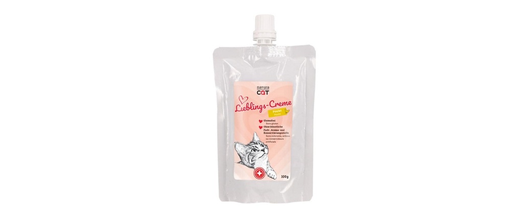 naturaCat Collation pour chat Poulet à la crème préféré, 100g