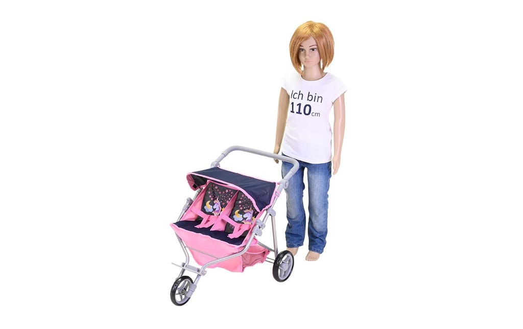 Knorrtoys Poussette double pour poupées Duo Licorne magique