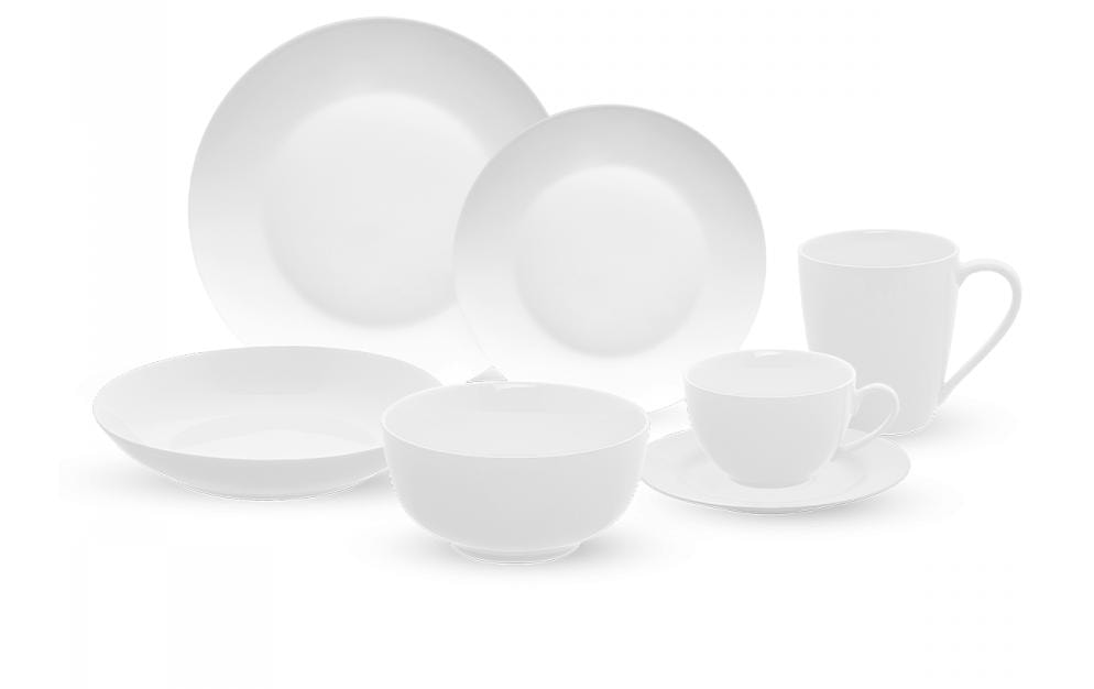 Lunasol Set d’assiettes Flow Lunasol Coupe 28 pièces, Blanc