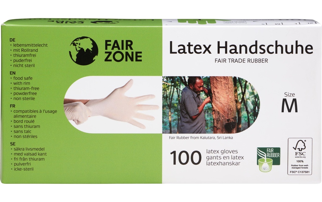 Fair Zone Gant jetable Latex M 100 Pièce/s