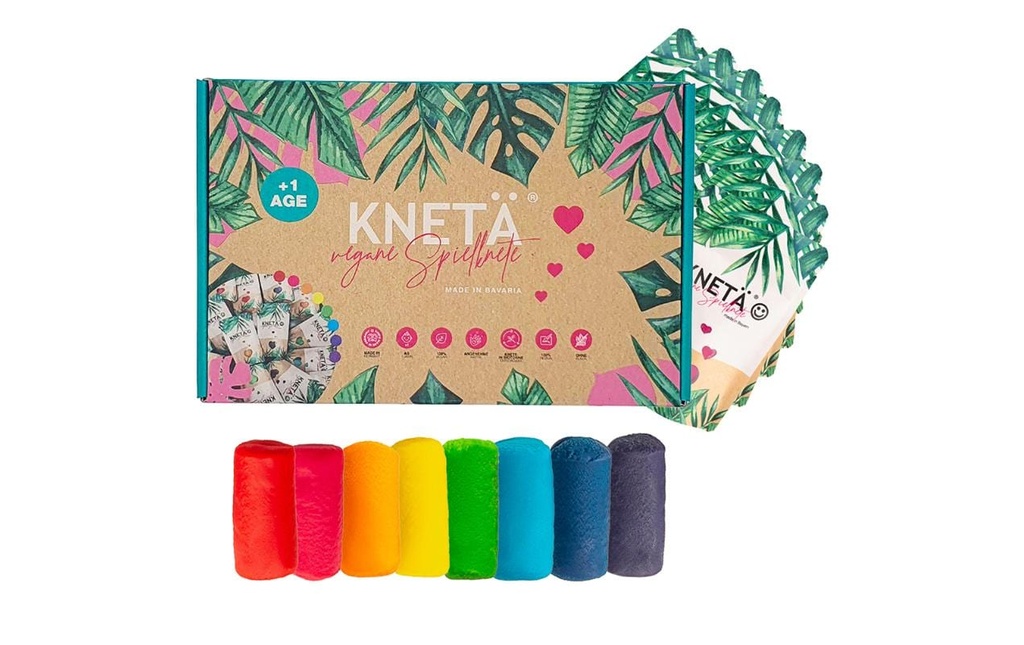 KNETÄ Pâte à modeler ludique végétalienne Set de 8 sacs, 50g