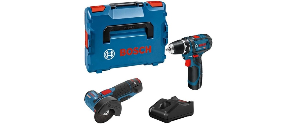 Bosch Professional Perceuse-visseuse sans fil Kit 12 V-GSR+GWS+2 x 2.0Ah