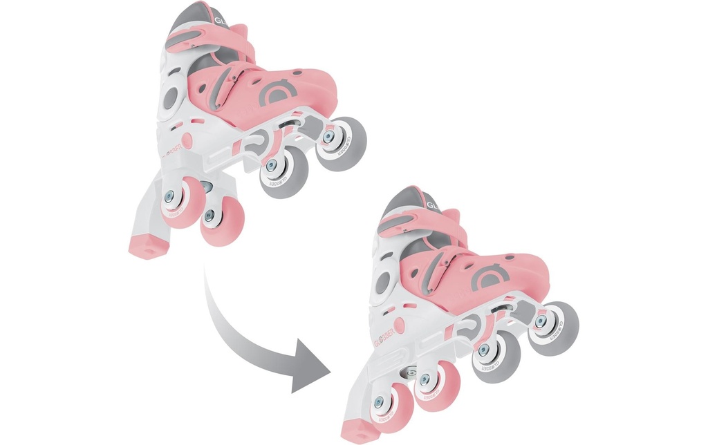 GLOBBER Rollers en ligne 2 en 1 tailles 30-33, rose pastel