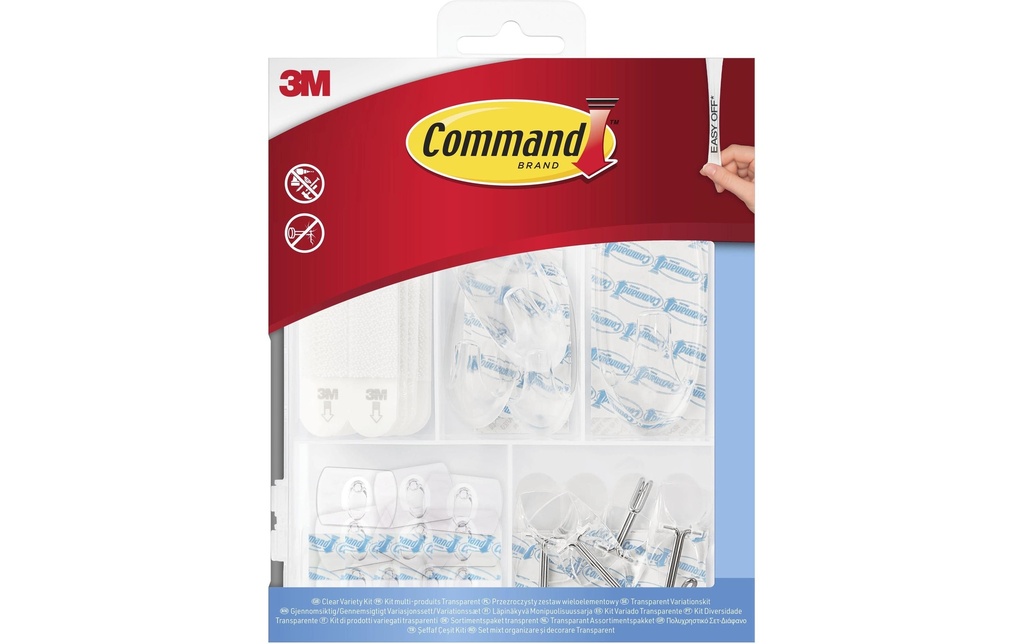 Command Crochet adhésif Set 2 kg, Transparent
