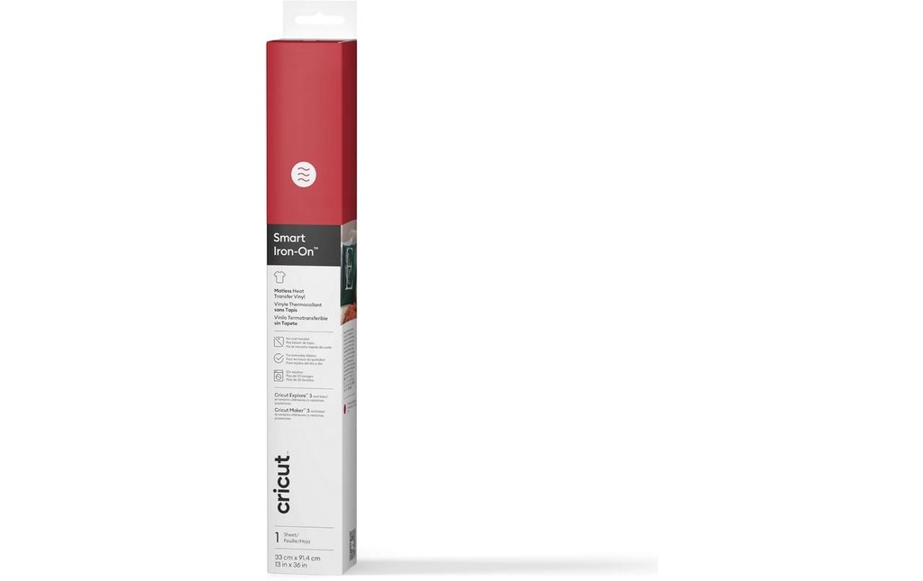 Cricut Film thermocollant Smart Iron-On 33 x 91.4 cm, Rouge