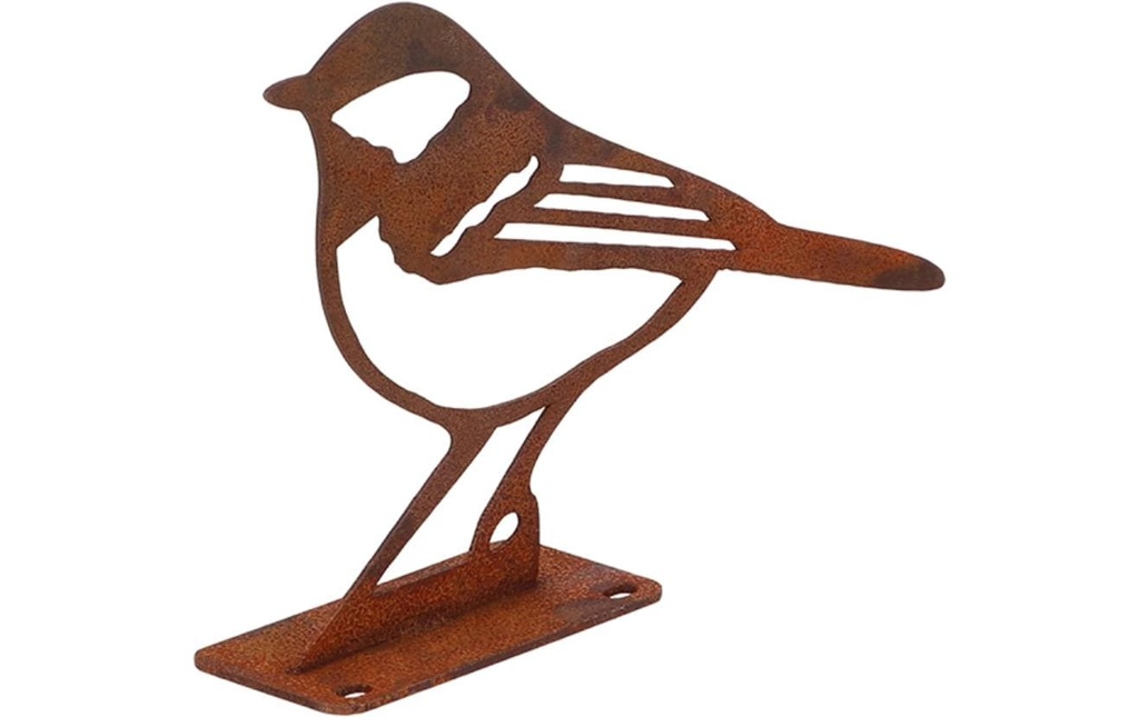 Esschert Design Figure décorative Mésange charbonnière Rouille