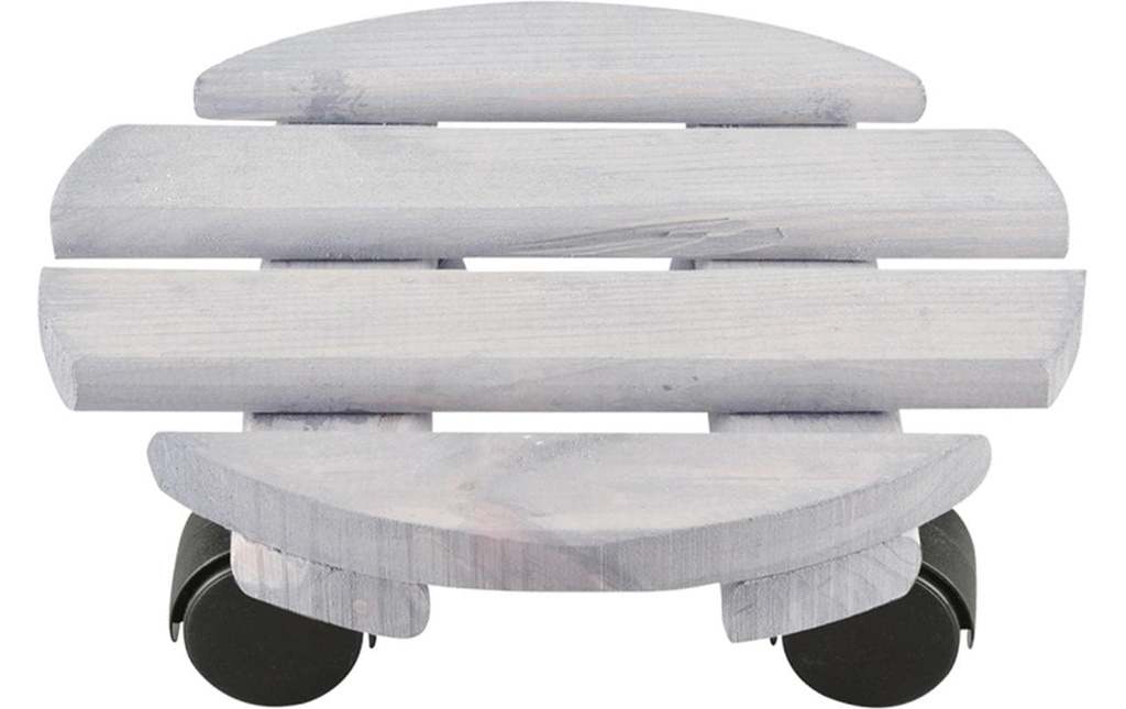 Esschert Design Supports à roulettes pour pot de fleurs Rond S Gris/Noir