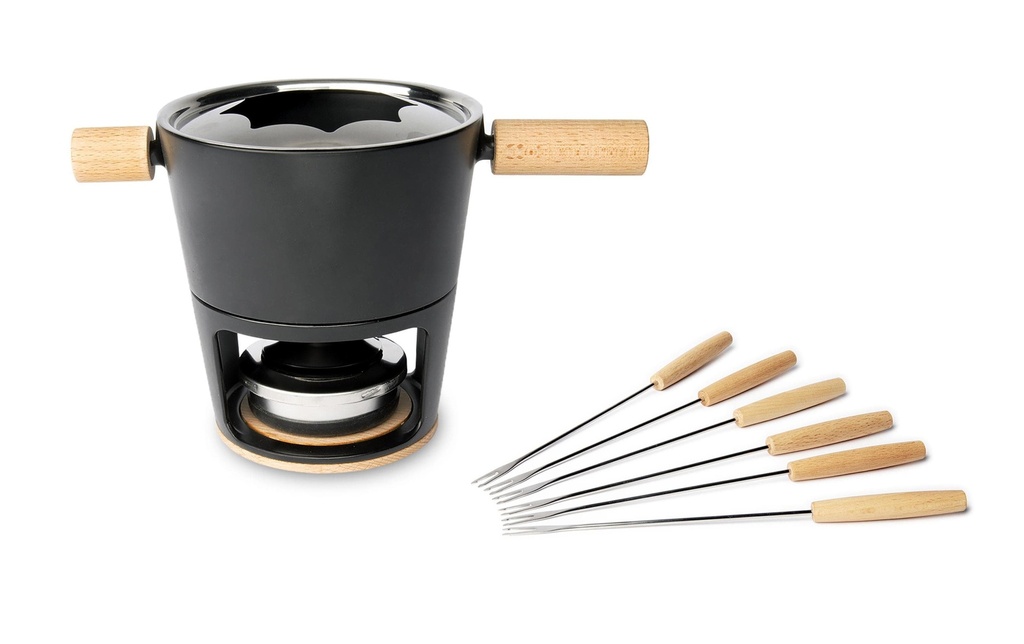 Stöckli Service à fondue à la viande Titlis 8 Pièce/s, Noir/Brun clair