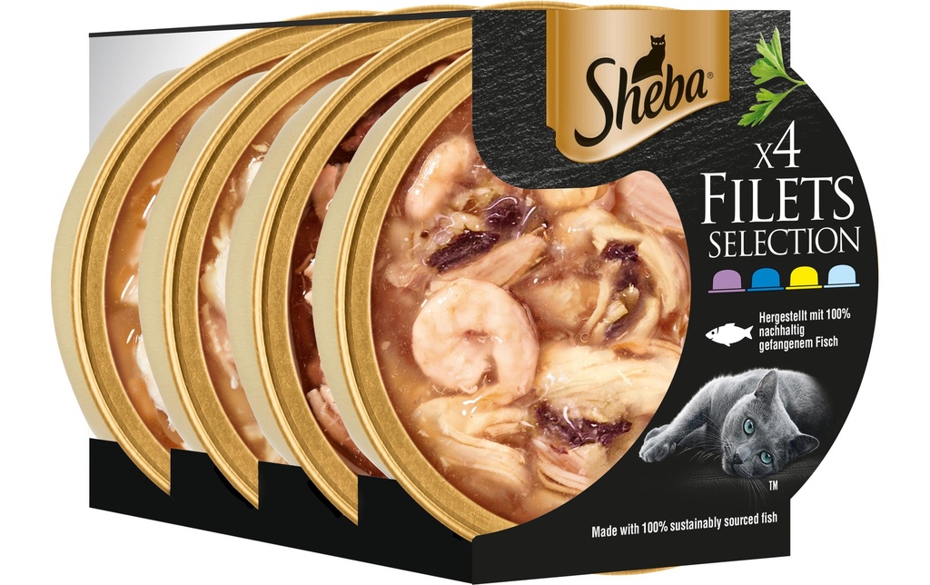 Sheba Collation pour chat Sélection de filets, 4 x 60 g