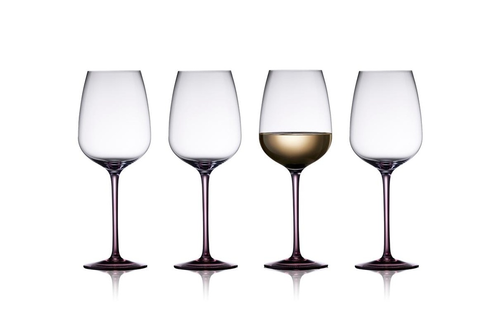 Lyngby Service de verres à vin Vienne Violet, 4 pièces, 53 cl