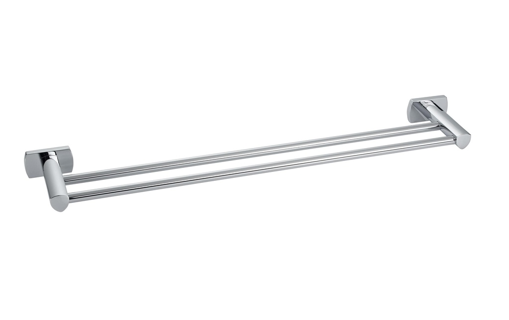 BIASCA Porte-serviette Double barre 12.7 x 68 x 4 cm, chromé