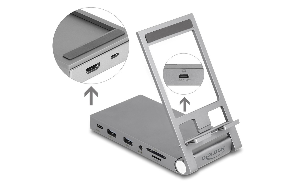 Delock Station d'accueil 4K HDMI / USB / Hub / SD / Micro SD / PD 3.0