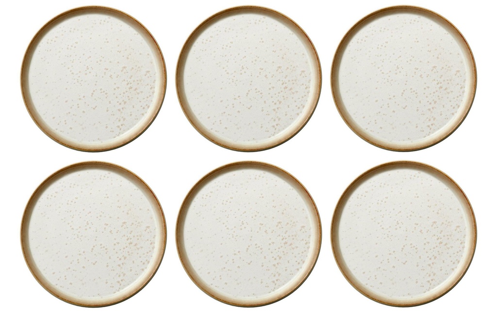 Bitz Assiettes pour le petit-déjeuner et à dessert Ø 21 cm, 6 Pièce/s, Beige/Crème