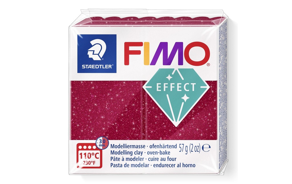 Fimo Matière à modeler Effet 57g Galaxy rouge