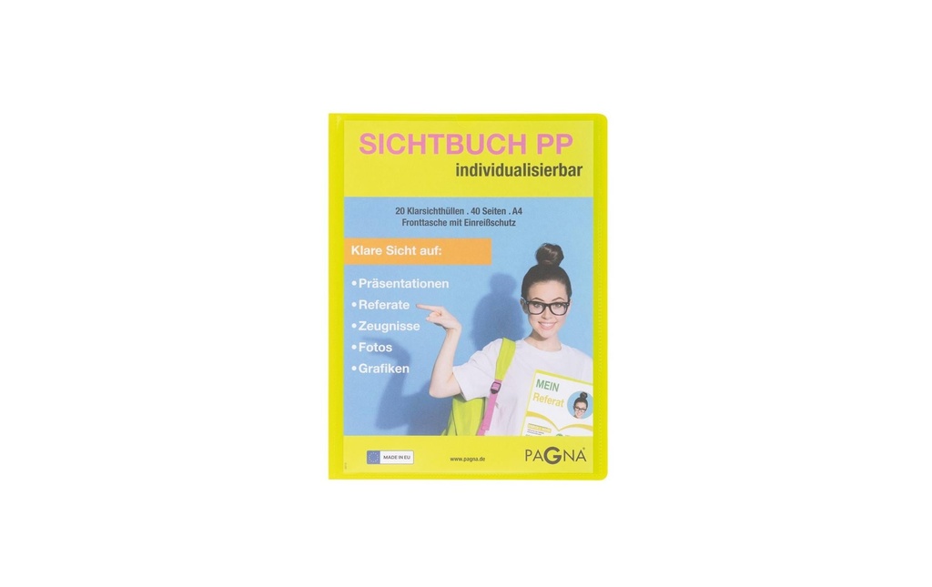 Pagna Chemises de présentation avec poche frontale, School A4 Vert tilleul