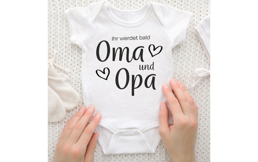 Trendcompany Body pour bébé Vous allez être grand-maman et grand-papa, 62/68, Blanc