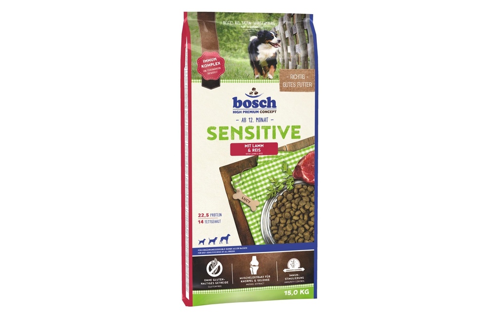 Bosch Tiernahrung Alimentation sèche Sensitive Agneau et riz, 15 kg