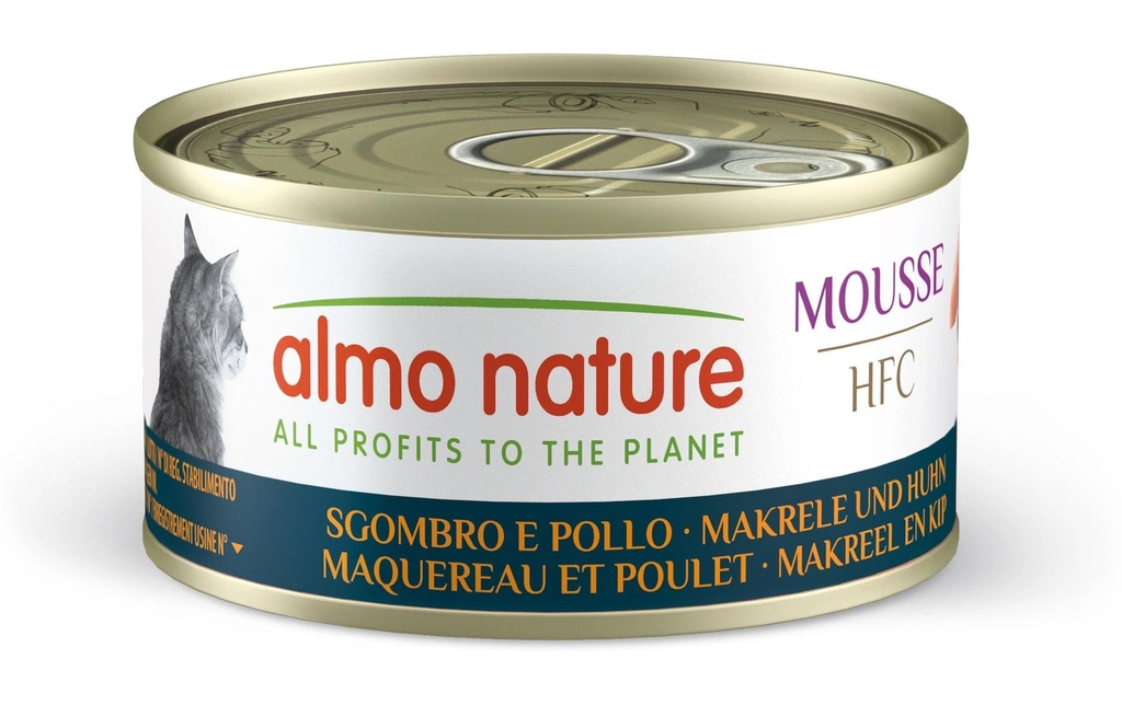 Almo Nature Alimentation humide HFC Mousse de maquereau et de poulet 70 g