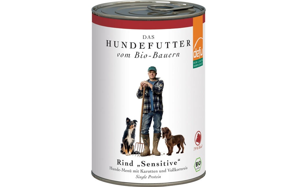 defu Alimentation humide Menu Sensitiv Bœuf bio, 410 g