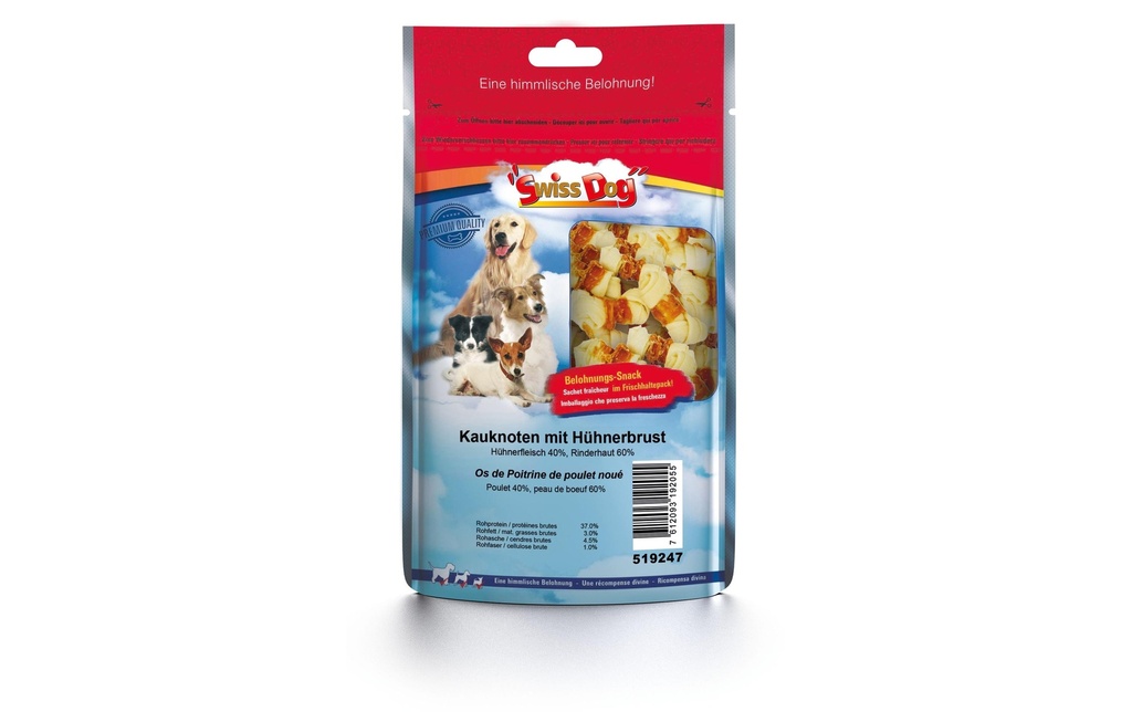 SwissDog Produit à mâcher  XXL Os noué au blanc de poulet 900 g