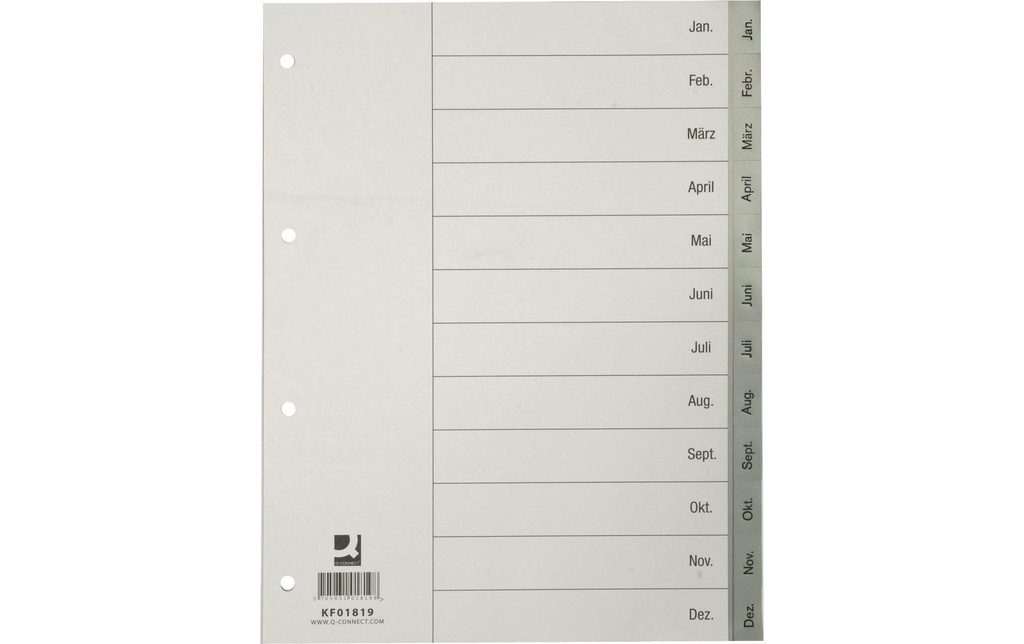 Q-CONNECT Répertoire plast.A4 Jan-Dez