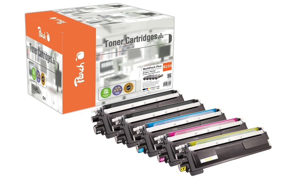 Peach Kits de toner Brother TN-230 2x noir, 1x cyan, magenta, jaune