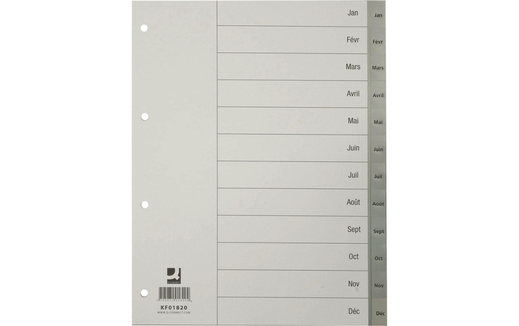 Q-CONNECT Répertoire plast.A4 jan-déc