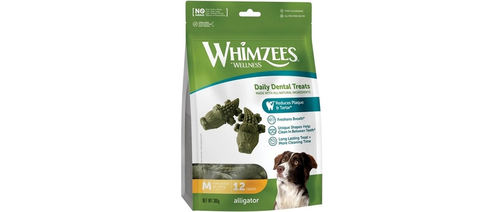 Whimzees Produit à mâcher  Crocodile M, 360 g