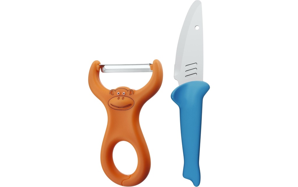 WMF Couteaux de cuisine pour enfants Willy Mia Fred Bleu/Rouge