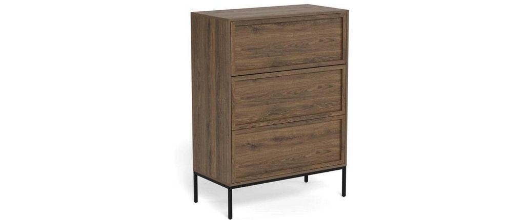 AC Design Commode Palmdale 80 x 40 x 110 cm, chêne foncé