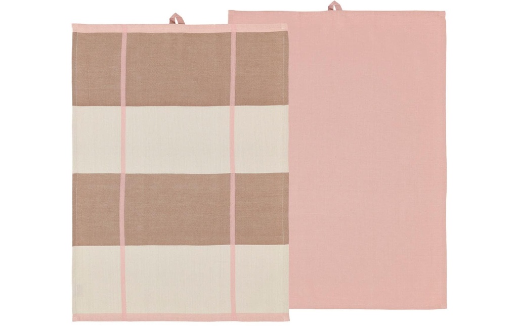 Södahl Ensemble de torchons pour la vaisselle Blocks, 50 x 70 cm, rose, 2 pièces
