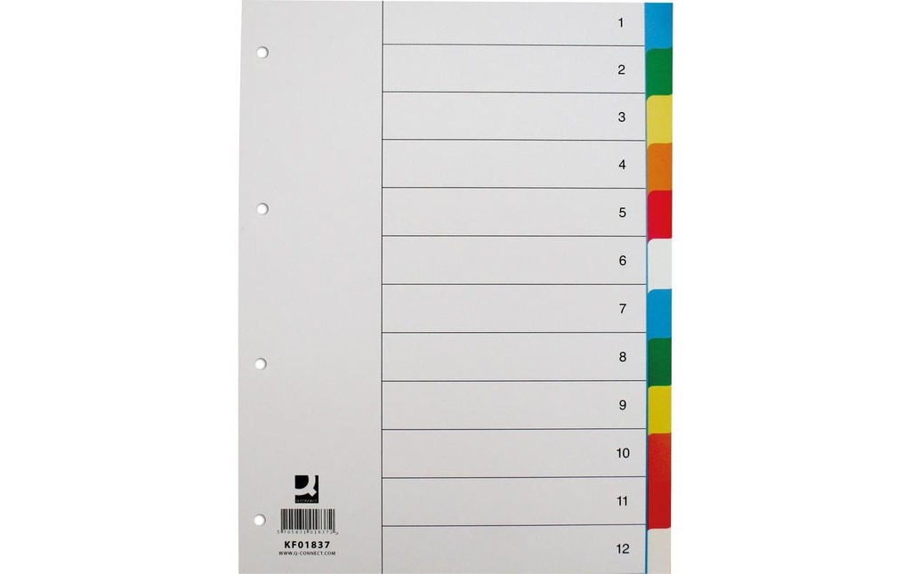 [421612123] Q-CONNECT Répertoire plast.coul.12 ongl.