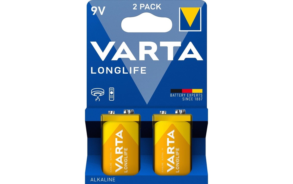 Varta Pile Longlife 9V , 2 Pièce/s